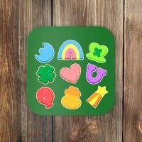 Cute St Patricks Day Marshmallow Shapes Coaster thumb 0