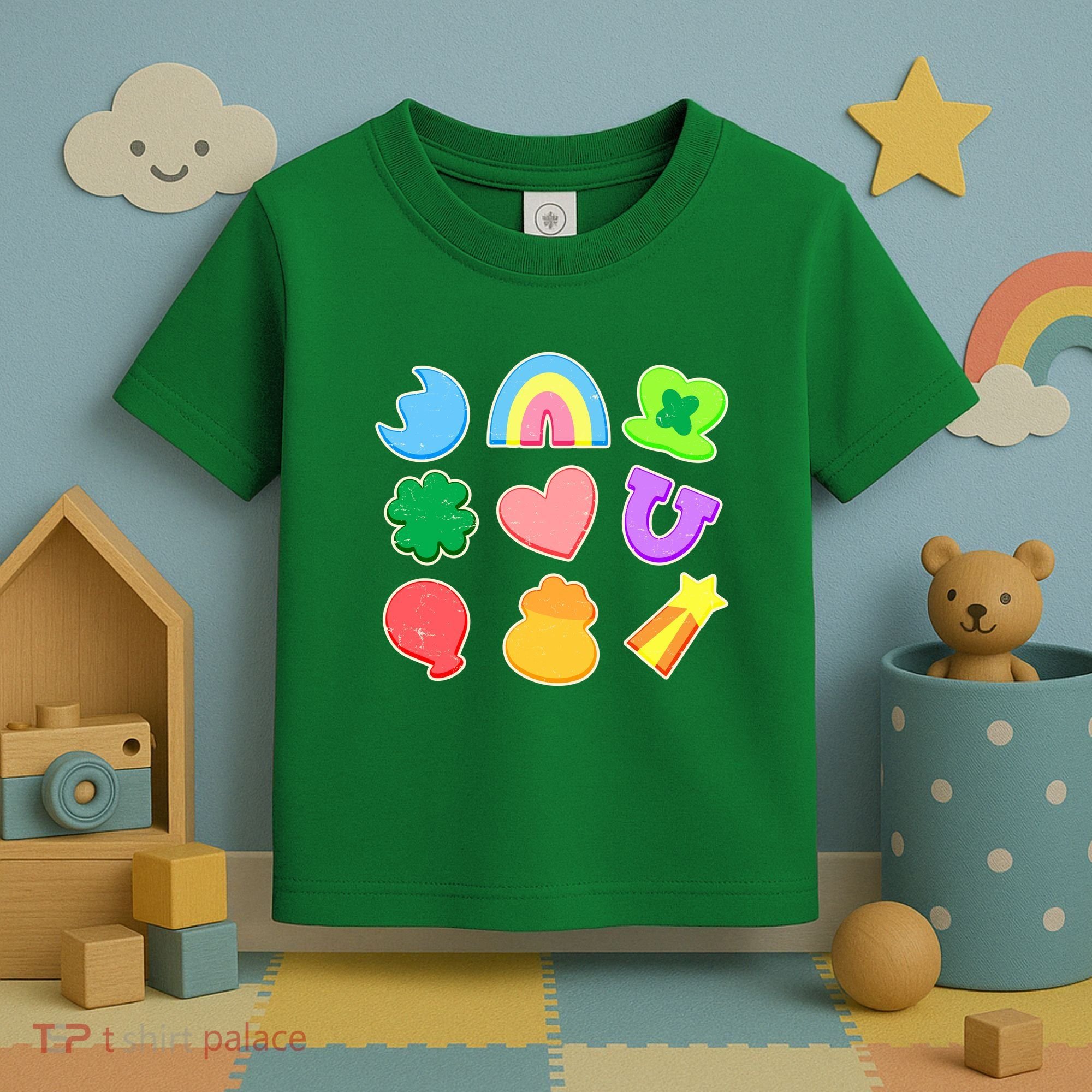 Cute St Patricks Day Marshmallow Shapes Toddler T-Shirt