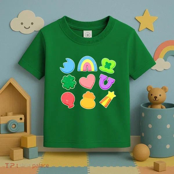 Cute St Patricks Day Marshmallow Shapes Toddler T-Shirt