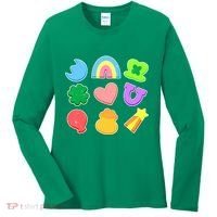 Cute St Patricks Day Marshmallow Shapes Women's Long Sleeve Shirt thumb 0