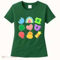 Cute St Patricks Day Marshmallow Shapes Women's T-Shirt thumb 0
