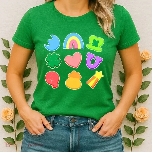 Cute St Patricks Day Marshmallow Shapes Women's T-Shirt