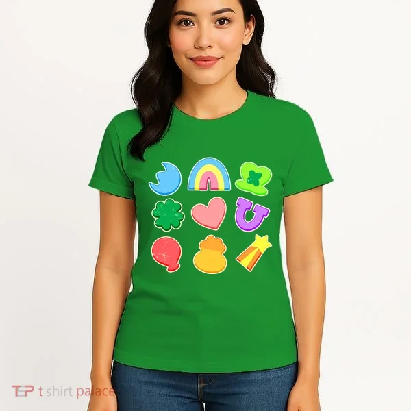 Cute St Patricks Day Marshmallow Shapes Women's T-Shirt
