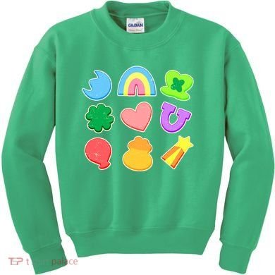 Cute St Patricks Day Marshmallow Shapes Kids Sweatshirt