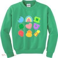 Cute St Patricks Day Marshmallow Shapes Kids Sweatshirt thumb 0
