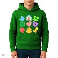 Cute St Patricks Day Marshmallow Shapes Kids Hoodie thumb 4