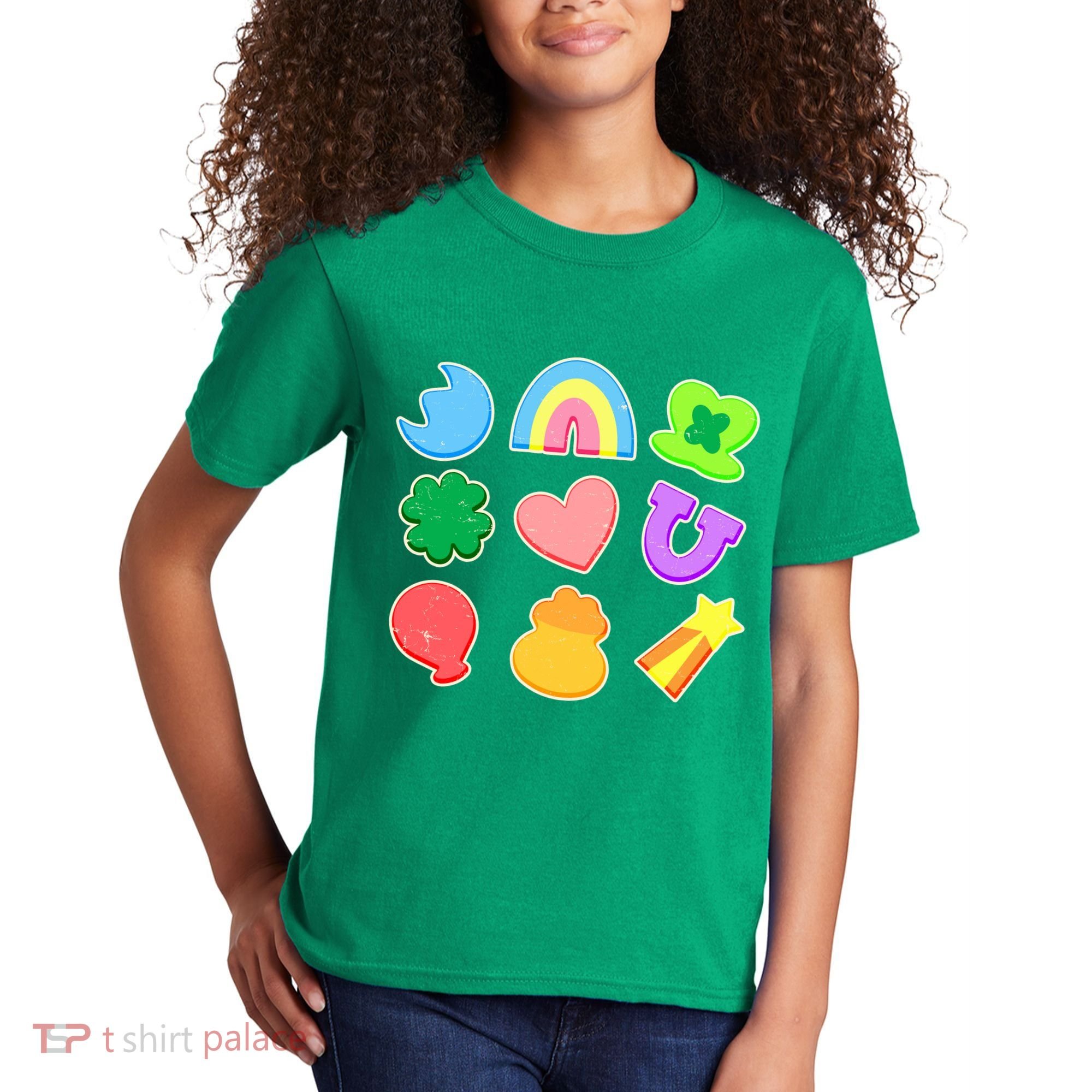 Cute St Patricks Day Marshmallow Shapes Kids T-Shirt