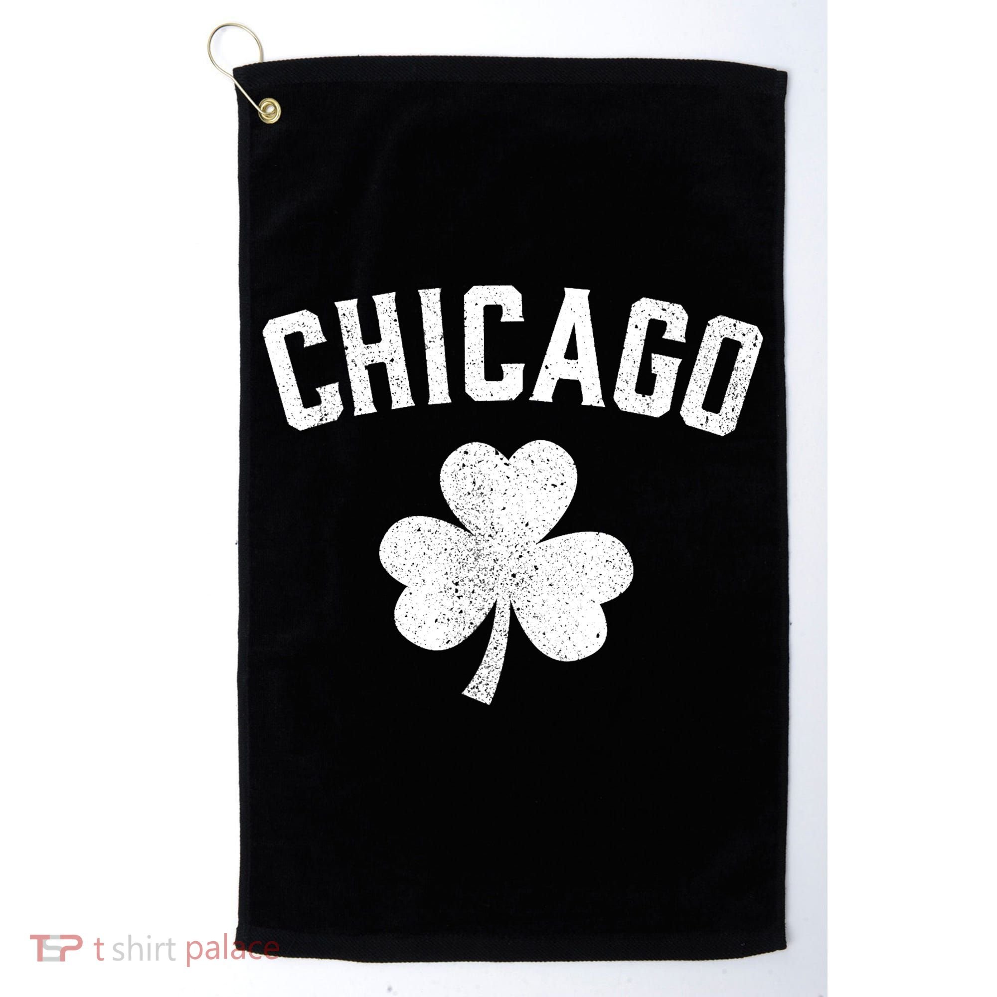 Chicago, St Patrick's Day Patty's Day Shamrock Tee Golf Towel