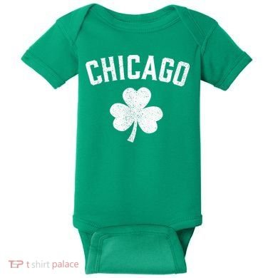 Chicago, St Patrick's Day Patty's Day Shamrock Tee Baby Bodysuit