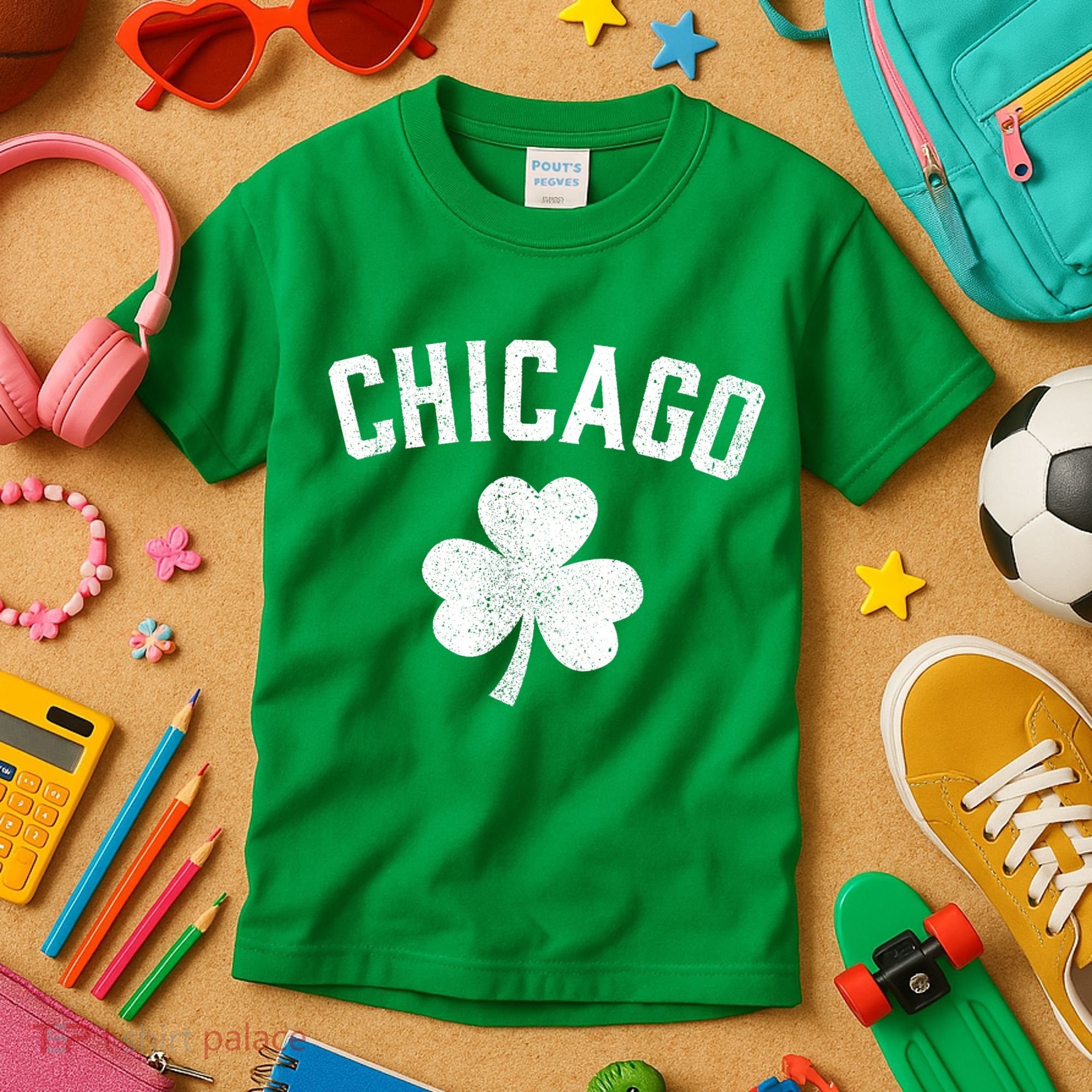 Chicago, St Patrick's Day Patty's Day Shamrock Tee Kids T-Shirt