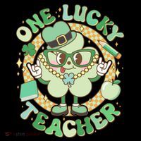 Cute St Patricks Day One Lucky Teacher Retro Cartoon Shamrock Clover Coffee Mug thumb 5