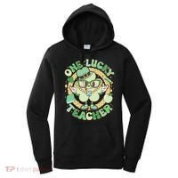 Cute St Patricks Day One Lucky Teacher Retro Cartoon Shamrock Clover Women's Hoodie thumb 0