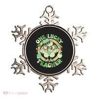 Cute St Patricks Day One Lucky Teacher Retro Cartoon Shamrock Clover Ornament thumb 0