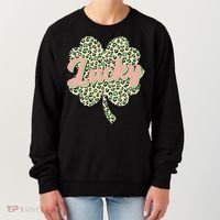 Cute St Patrick's Day Lucky Leopard Print Shamrock Clover Women's Sweatshirt thumb 0