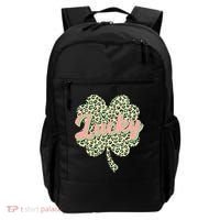 Cute St Patrick's Day Lucky Leopard Print Shamrock Clover Backpack thumb 0