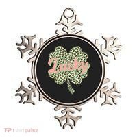 Cute St Patrick's Day Lucky Leopard Print Shamrock Clover Ornament thumb 0