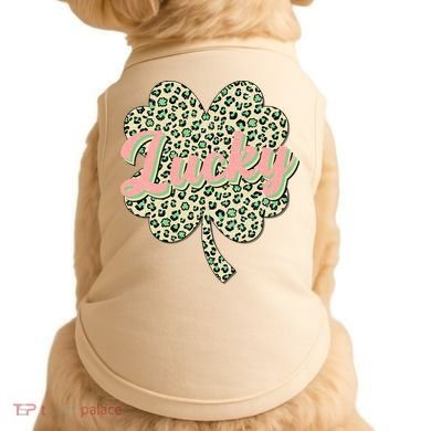 Cute St Patrick's Day Lucky Leopard Print Shamrock Clover Doggie Tank