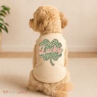 Cute St Patrick's Day Lucky Leopard Print Shamrock Clover Doggie Tank thumb 2