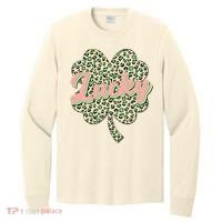 Cute St Patrick's Day Lucky Leopard Print Shamrock Clover Long Sleeve Shirt thumb 0