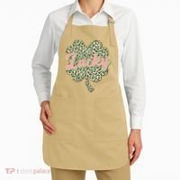 Cute St Patrick's Day Lucky Leopard Print Shamrock Clover Apron thumb 2