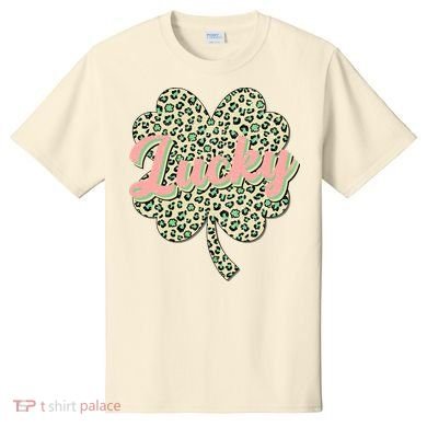 Cute St Patrick's Day Lucky Leopard Print Shamrock Clover T-Shirt