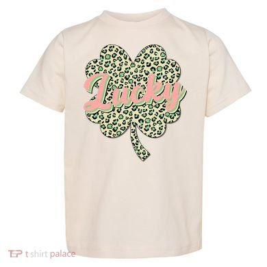 Cute St Patrick's Day Lucky Leopard Print Shamrock Clover Toddler T-Shirt