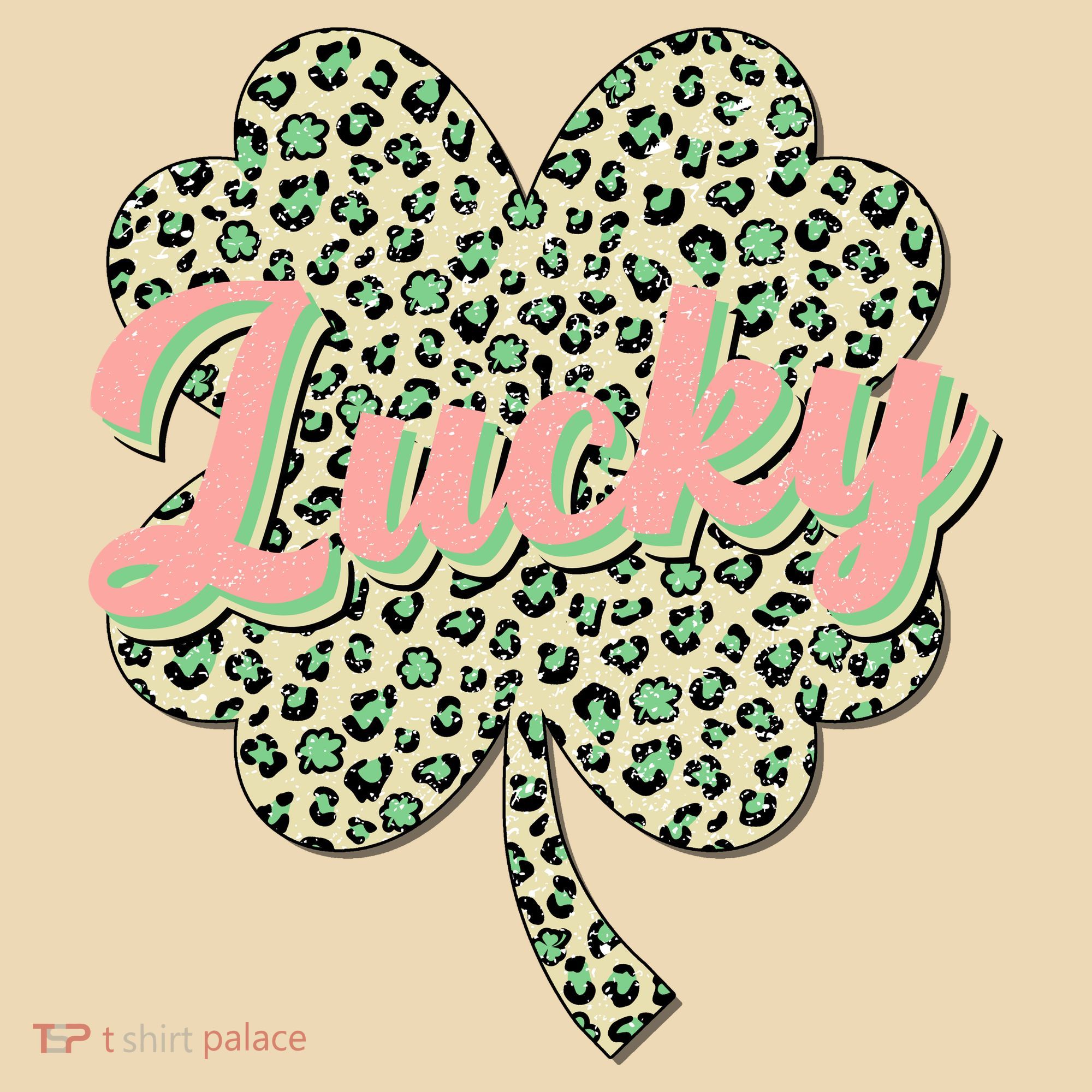 Cute St Patrick's Day Lucky Leopard Print Shamrock Clover Toddler T-Shirt