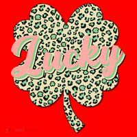 Cute St Patrick's Day Lucky Leopard Print Shamrock Clover Santa Hat thumb 1