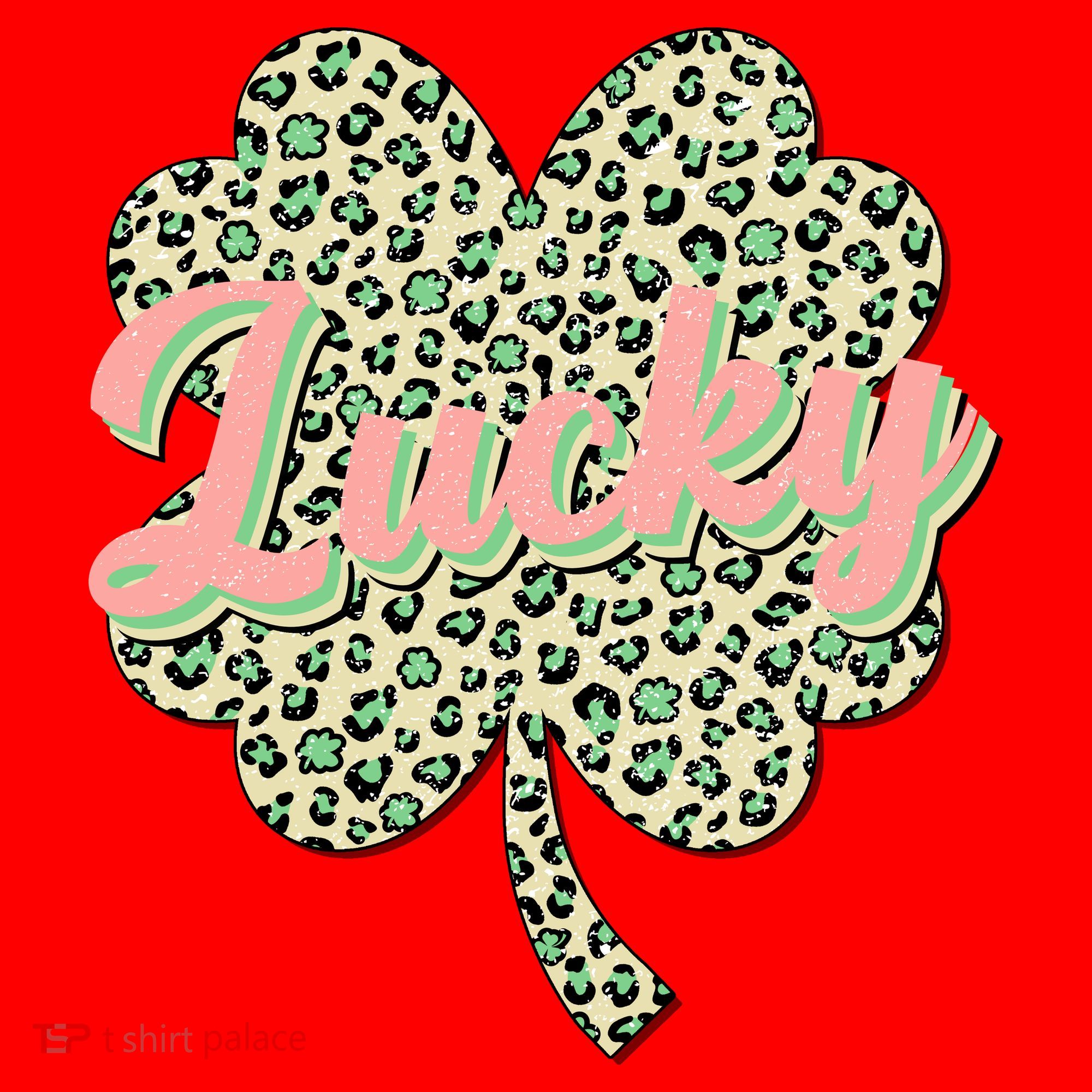 Cute St Patrick's Day Lucky Leopard Print Shamrock Clover Santa Hat