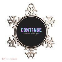 Continue Suicide Prevention Awareness Tie Dye Semicolon Ornament thumb 0