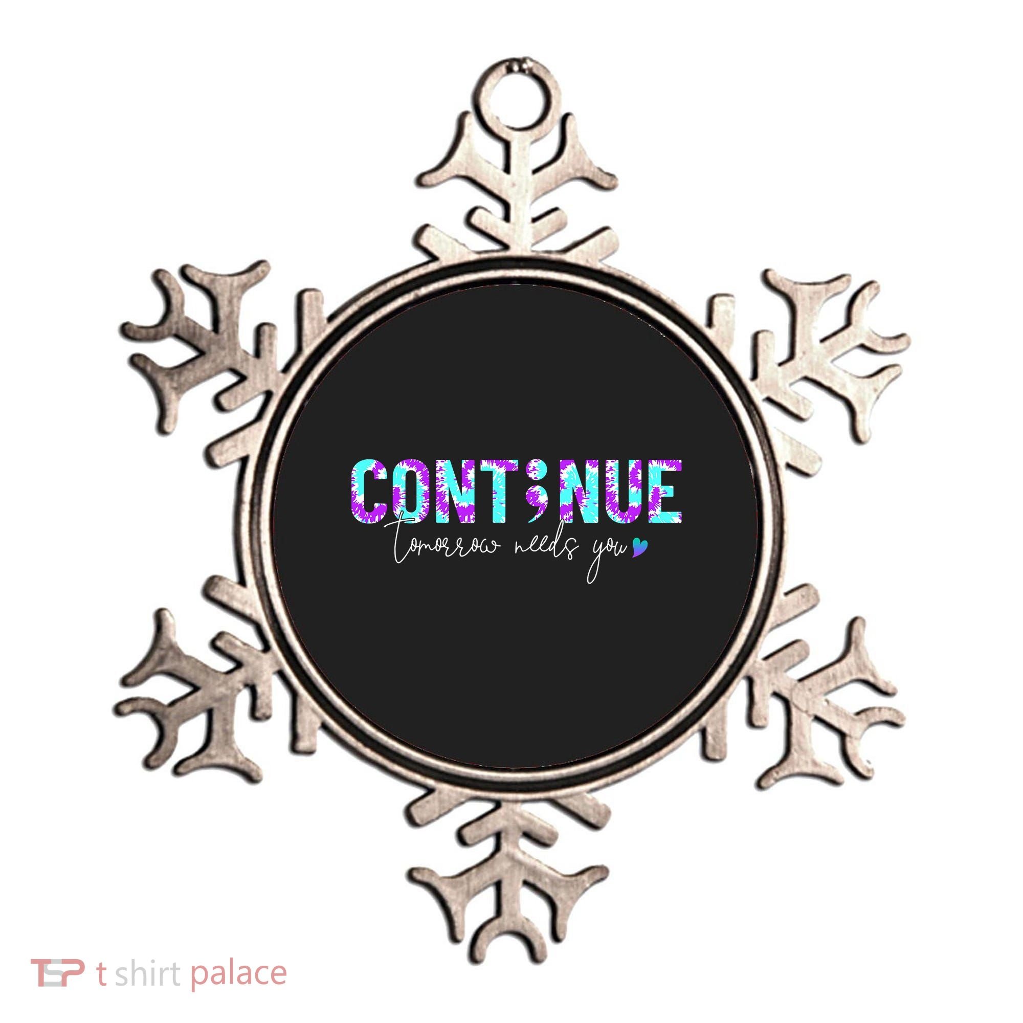Continue Suicide Prevention Awareness Tie Dye Semicolon Ornament