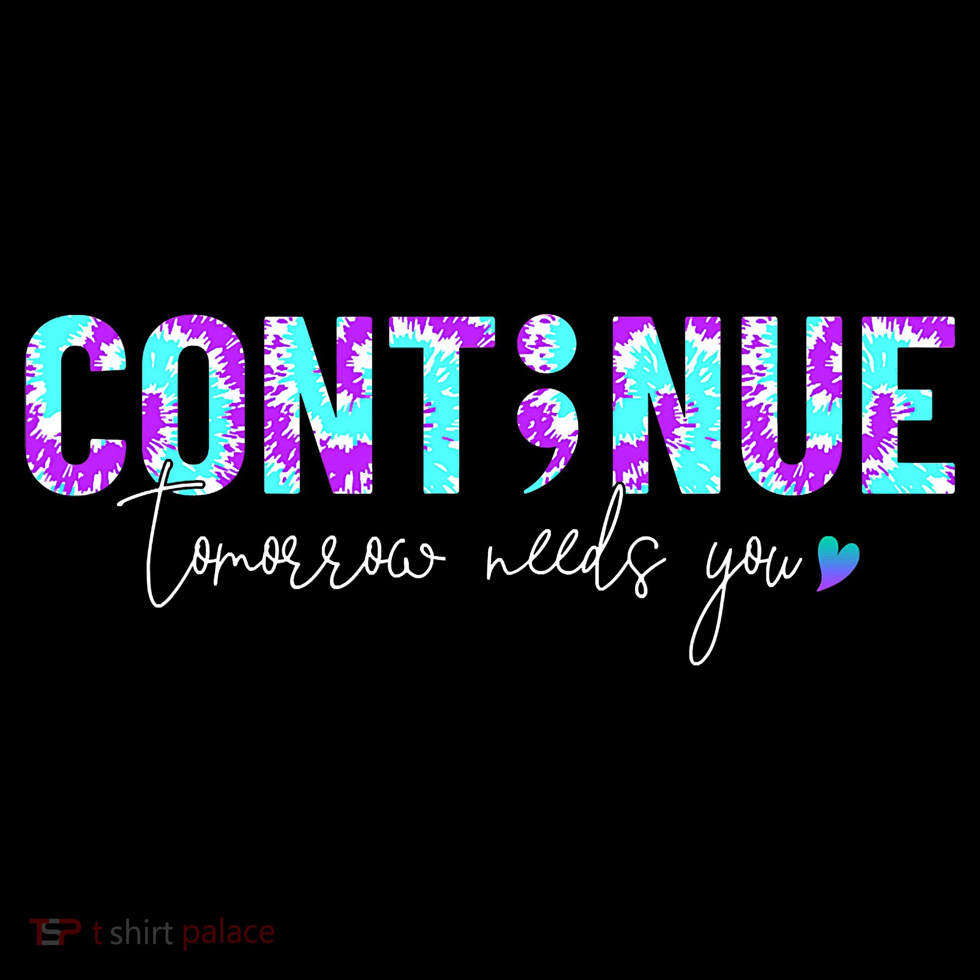 Continue Suicide Prevention Awareness Tie Dye Semicolon Ornament
