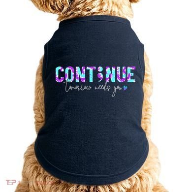 Continue Suicide Prevention Awareness Tie Dye Semicolon Doggie Tank