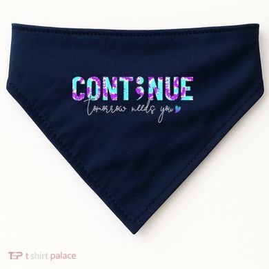 Continue Suicide Prevention Awareness Tie Dye Semicolon USA-Made Doggie Bandana