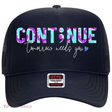 Continue Suicide Prevention Awareness Tie Dye Semicolon Hat