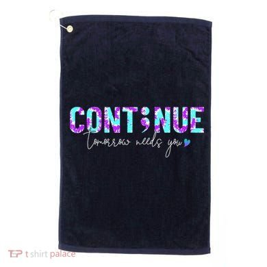 Continue Suicide Prevention Awareness Tie Dye Semicolon Golf Towel