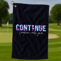 Continue Suicide Prevention Awareness Tie Dye Semicolon Golf Towel thumb 1