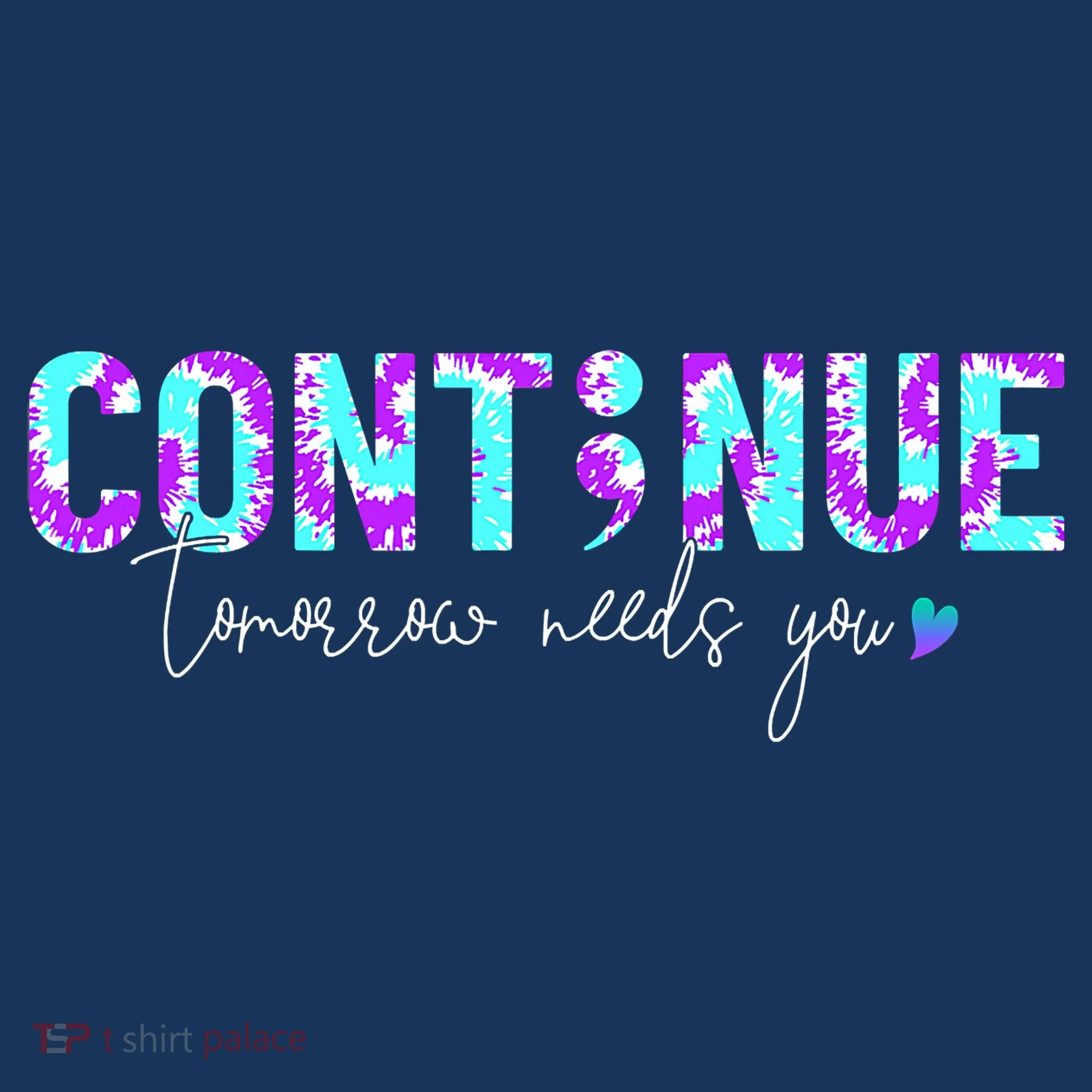 Continue Suicide Prevention Awareness Tie Dye Semicolon Visor