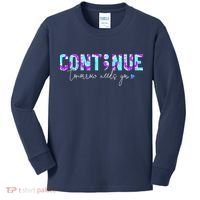 Continue Suicide Prevention Awareness Tie Dye Semicolon Kids Long Sleeve Shirt thumb 0