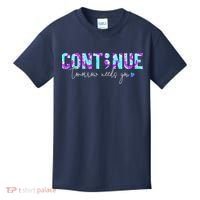 Continue Suicide Prevention Awareness Tie Dye Semicolon Kids T-Shirt thumb 0