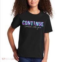 Continue Suicide Prevention Awareness Tie Dye Semicolon Kids T-Shirt thumb 2