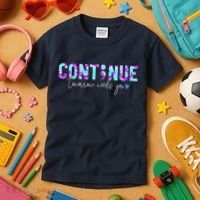 Continue Suicide Prevention Awareness Tie Dye Semicolon Kids T-Shirt thumb 3