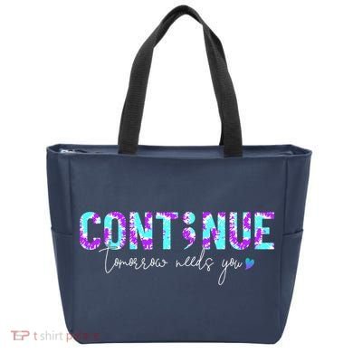 Continue Suicide Prevention Awareness Tie Dye Semicolon Tote Bag