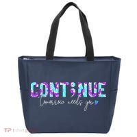 Continue Suicide Prevention Awareness Tie Dye Semicolon Tote Bag thumb 0