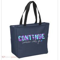 Continue Suicide Prevention Awareness Tie Dye Semicolon Tote Bag thumb 2