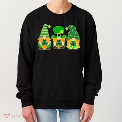 Cute St Patrick's Day Shamrock Gnomes Multi Patterns Women's Sweatshirt