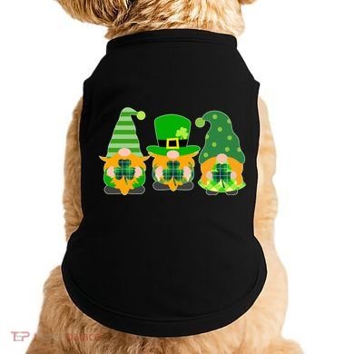 Cute St Patrick's Day Shamrock Gnomes Multi Patterns Doggie Tank