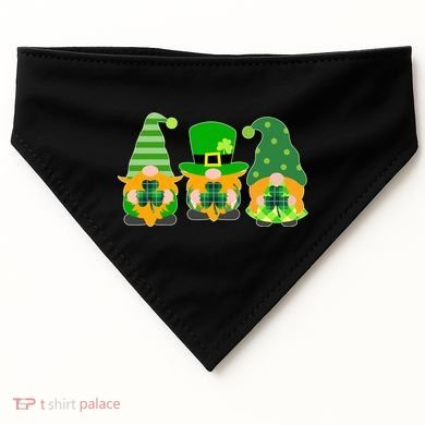 Cute St Patrick's Day Shamrock Gnomes Multi Patterns USA-Made Doggie Bandana