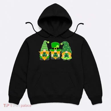 Cute St Patrick's Day Shamrock Gnomes Multi Patterns Hoodie