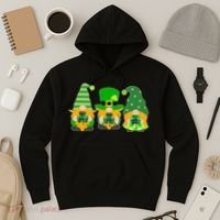 Cute St Patrick's Day Shamrock Gnomes Multi Patterns Hoodie thumb 3